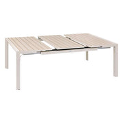 Tavolo regolabile Evasion quadrato 142x142x77 cm in alluminio effetto legno linoleum argilla