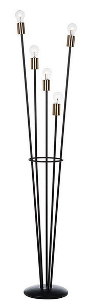 Piantana con 5 luci nero, altezza 55 cm
