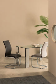 4x Sedia moderna imbottita in ecopelle Cappuccino MYRA 41x60x h98 cm