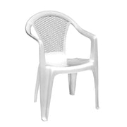 Sedia in Resina Bianca - Design Impilabile con Schienale Basso