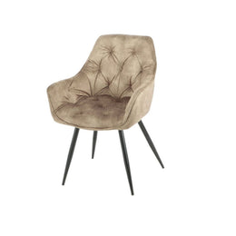 Sedia Senna in velluto marrone con struttura metallo nero Moderno e confortevole