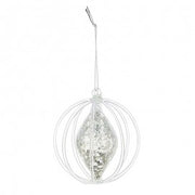 Decorazione Natalizia Pallina in vetro Argento GOCCIA 9,2 cm