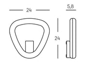Applique Led 20W 3000K  linea daphne  grafite