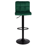 Sgabello regolabile verde scuro con gambe nere opache