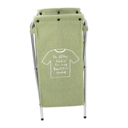 Cestone tessuto sacco verde pieghevole cm 29x33.5h66