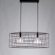 Lampadario industrial a sospensione in ferro Nero Rame due luci 61x h25 cm