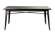 Tavolo moderno top ferro marrone cm 80 x 160 x h 76