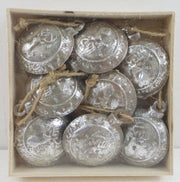 Sfera metallo confezione 8pz argento cm12x12h3