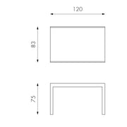 Tavolo allungabile con top in vetro temperato grigio 120/175/230/290/350x75h cm