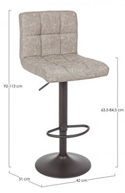 2x Sgabello Bar Greyson Grigio Chiaro Vint