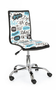 Sedia ufficio similpelle acciaio Young Hello cm 42,5 x 40 x 87