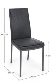4x Sedia Sofie Pu Antracite