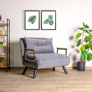 Poltrona letto pieghevole Sando in tessuto grigio  60 x78xh.78 cm