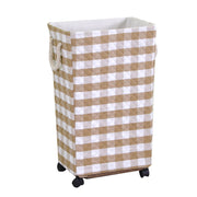 Cestone  tessuto tortora rettangolare con rotelle cm40x30h70