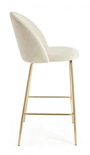 2x Sgabello bar carry bianco in velluto stile atmosphere