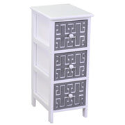 Mobiletto gianna cassettiera bianco grigio 3 cassetti cm26x32h63