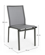 4x Sedia antracite in alluminio stile design