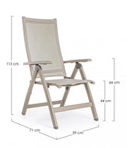 Poltrona per esterno reclinabile Tortora VICTOR 59x71x h113 cm