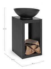 Braciere Efesto in metallo 38x38 cm
