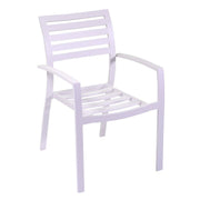 Poltrona alluminio Boston bianco con cuscino grigio