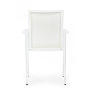 Sedia in alluminio con braccioli Konnor bianco