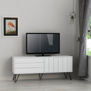 Porta TV con Struttura e 2 Ante a Ribalta Bianco  H 57 x L 139 x P 36 cm