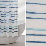 Tenda doccia dalle eleganti strisce acquarello blu, dimensioni 240x200 cm.