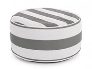 Pouf Righe Gonfiabile Bianco-Grigio