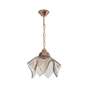 Lampada a sospensione Volga MDL3782 rame e vetro fumè EFFEZ