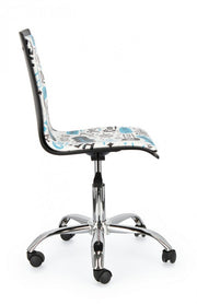 Sedia ufficio similpelle acciaio Young Hello cm 42,5 x 40 x 87
