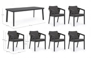 Set tavolo + 6 sedie Cordova antracite