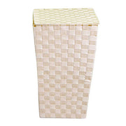 Cestone poliestere crema foderato quadro cm33x33h53