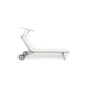 Lettino Cross con ruote in alluminio bianco