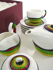 Tazze the con teiera e lattiera multicolor 9 pezzi
