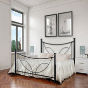 Letto in ferro una piazza e mezza con pediera TULIPANO Nero 126x208x h117 cm