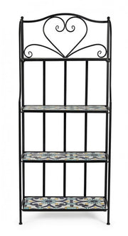 Libreria pieghevole Positano 4 piani in metallo stile country cm 57x28x133h