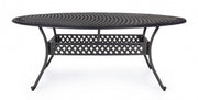 Tavolo Ivrea ovale in alluminio antracite 200x150 cm