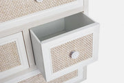 Cassettiera 5 cassetti MONTIEL stile rustico bianco antico 72.5h cm