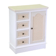 Cassettiera legno losanna 1 anta + 4 cassetti crema cm 66x32h81