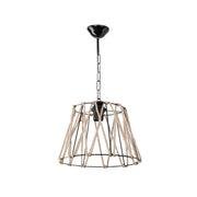 Lampada a sospensione Evren ASZ0881 metallo nero e corda EFFEZ