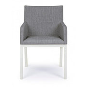 Sedia in alluminio verniciata a polvere grigio cm 55x 62x 82h