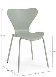 Sedia da pranzo in polipropilene Verde TESSA 50x49,5x h82 cm
