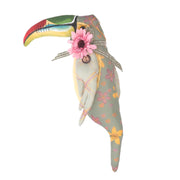 Pupazzo tessuto tucano con fiore cm20x35x9