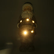 Babbo natale resina led con ghirlanda grigio cm21,5x19,5h51