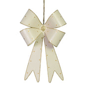 Fiocco metallo pois oro bianco cm16x4x25