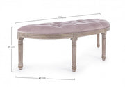Panca classica Tilde Woodrose in velluto 125x42x48h cm