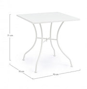 Tavolo in acciaio Kelsie bianco 70x70 cm