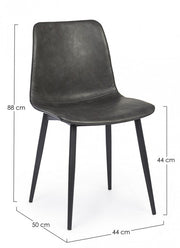 2x Sedia Kyra Pu Antracite Vintage