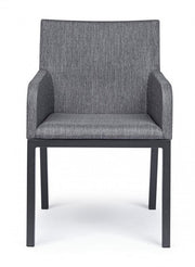 Sedia per esterno con braccioli in tessuto Antracite OWEN JX55 55x62x h82 cm