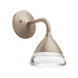 Lampada da parete in alluminio pressofuso, diffusore in acrilico, 20W, 1800 lumen, luce calda tortora